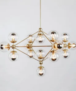 Modo Chandelier - 4 Sided, 15 Globes