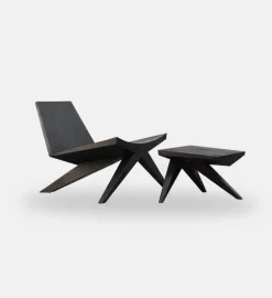V-easy chair with ottoman